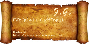 Föglein Gyöngyi névjegykártya
