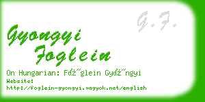 gyongyi foglein business card